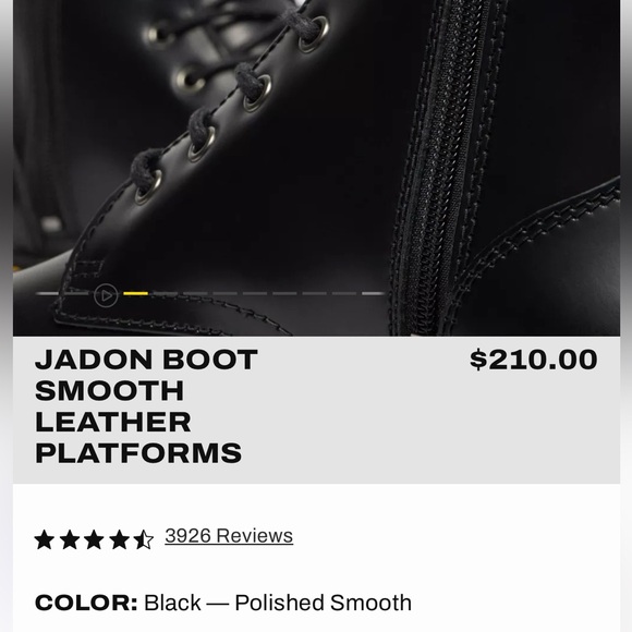 ❤️NWT DR MATRENS JADON SMOOTH LEATHER PLATFORM BOOTS IN BLACK SIZE WOMENS 8 - Picture 9 of 16